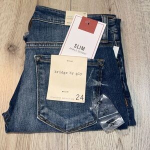 Bridge by gly mid rise ankle skinny Women's Blue Jeans denim